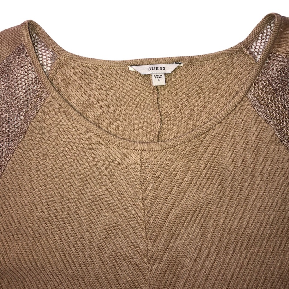 Tan Ribbed Guess Sweater - Picture 4 of 6